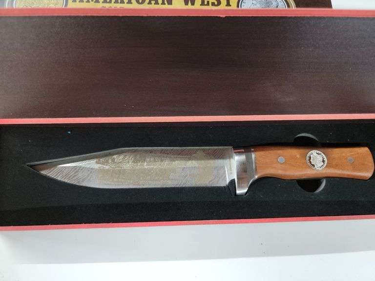 American West Gold & Silver Coin Bowie Knife Silver