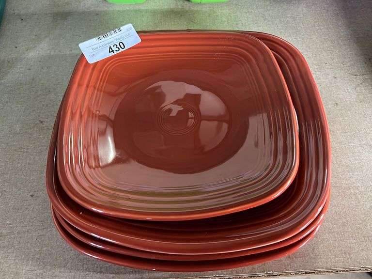 Paprika Fiesta Dinner Plates and Square Luncheon Plate Baer