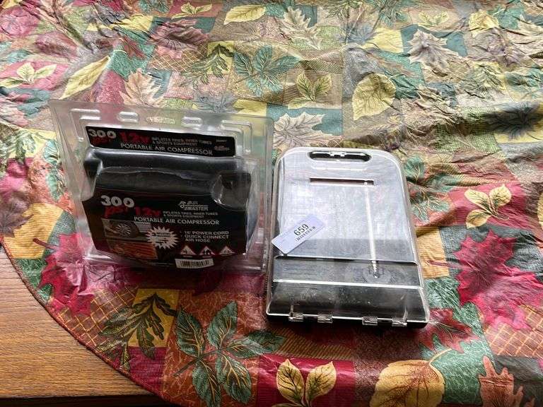 12v Portable Air Compressor, General Electric Pager Baer Auctioneers