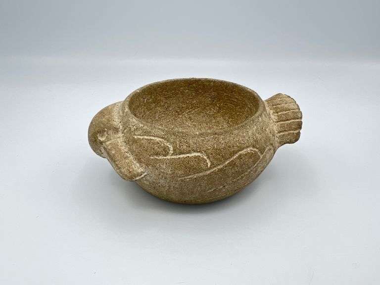 Hand Carved Native American Bird Mortar - Baer Auctioneers - Realty, LLC
