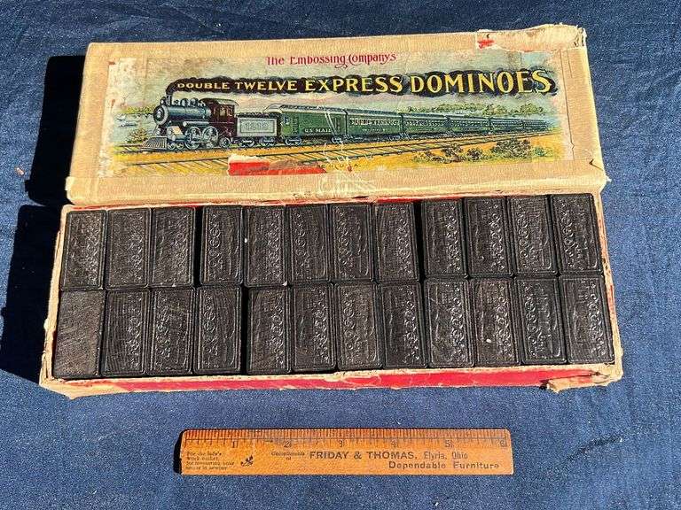 The Embossing Co. Double Twelve Express Dominoes Game Baer