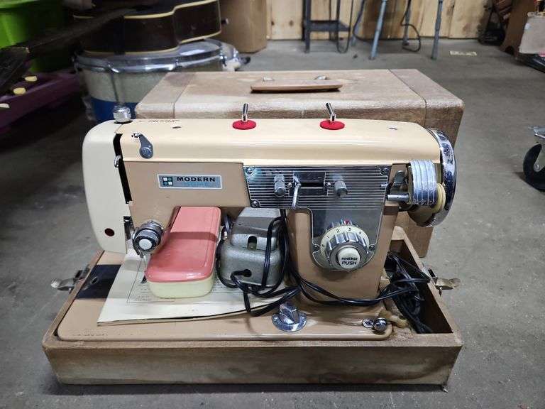 Vintage Modern Home Sewing Machine, Remington Typewriter Baer
