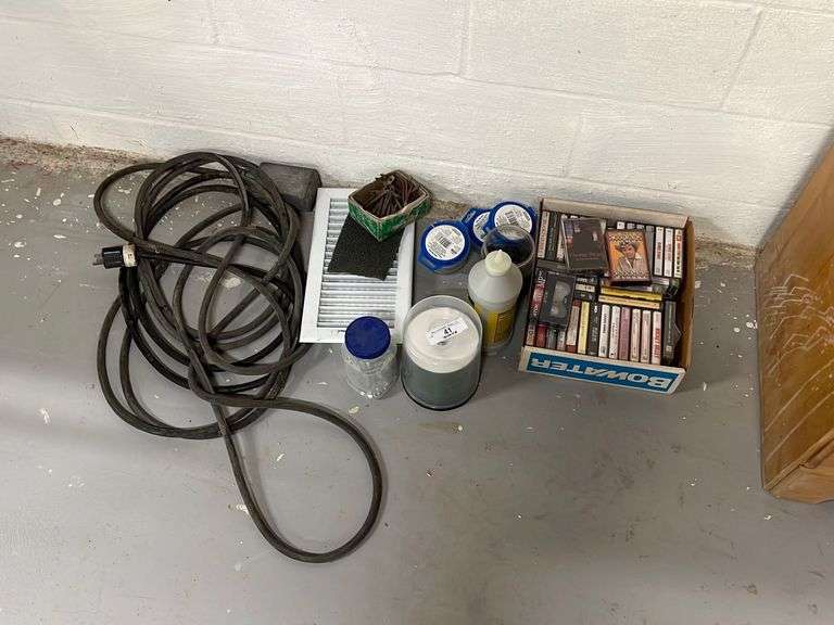 Extension Cord, 8 Track Tapes, Screws, Misc Baer Auctioneers Realty