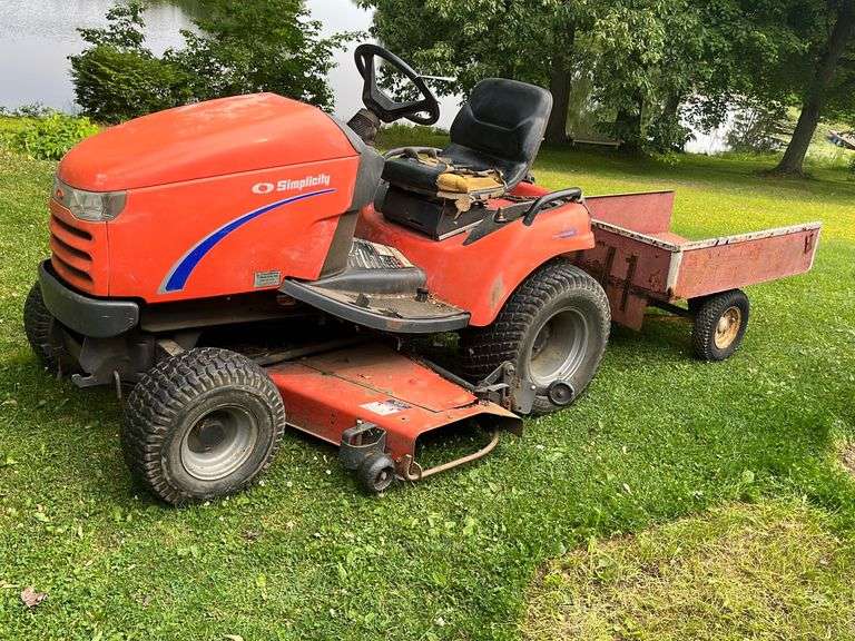 Simplicity Riding Mower With Lawn Trailer Baer Auctioneers Realty, LLC