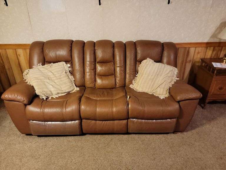 Leather Reclining Couch Baer Auctioneers Realty, LLC