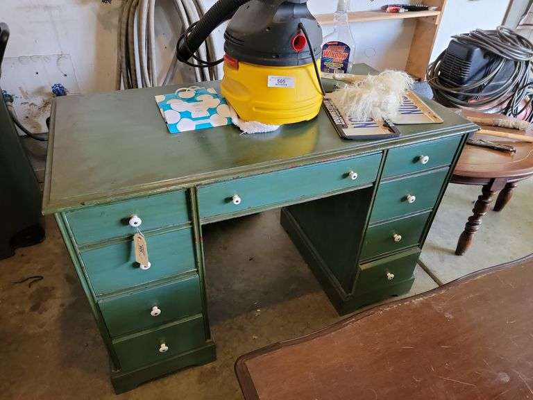 Green Wooden Desk Baer Auctioneers Realty, LLC