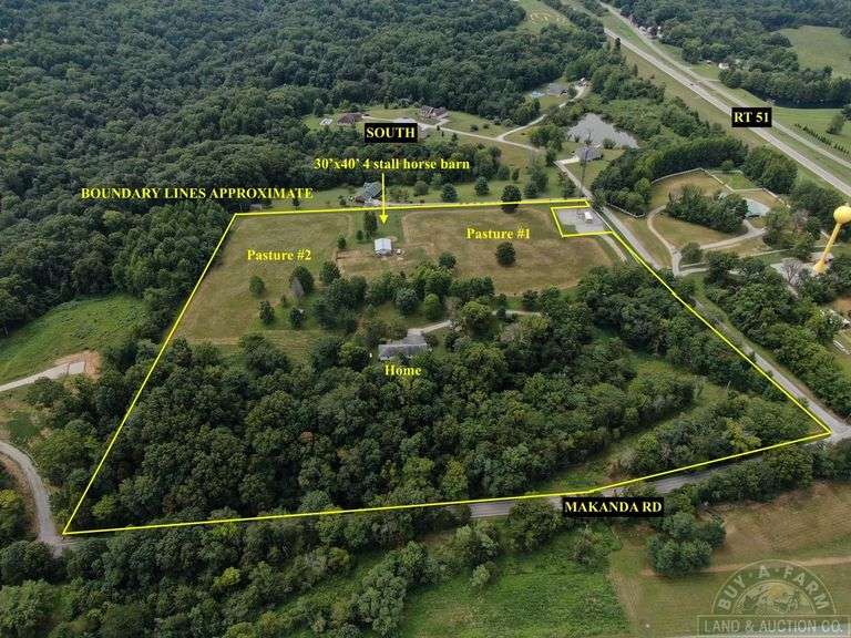 Jackson County IL 14.44+- Acres / Home Stable Pasture Horses / 2967LA