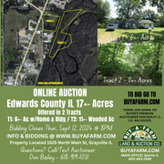 Edwards County IL 17.42+- Acres / 2 Tracts / Home Building Wooded / 2970A