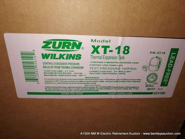 ZURN WILKINS XT18 THERMAL EXPANSION TANK Bentley & Associates, LLC