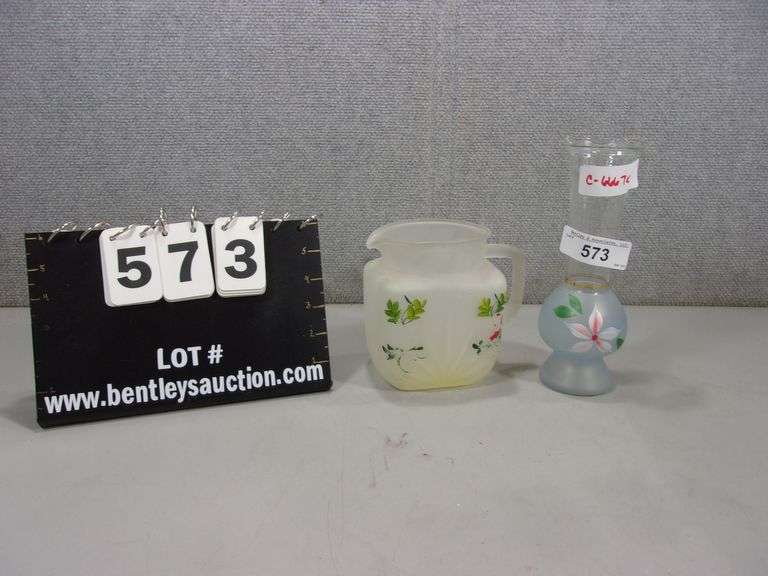 LOT 1VASE & 1FROSTED GLASS CONTAINER Bentley & Associates, LLC