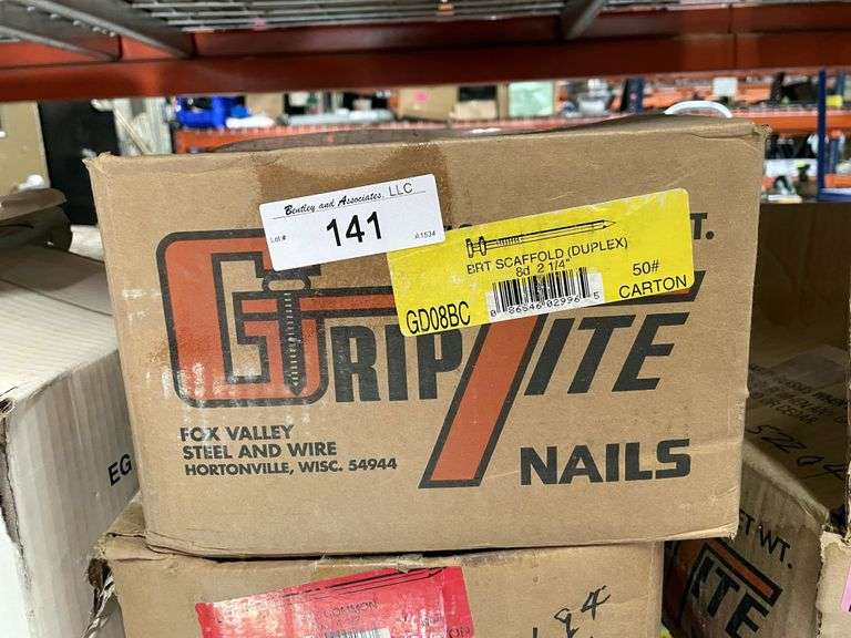 BOX GRIP RITE 8D 21/4" NAILS DUPLEX 50 LBS Bentley & Associates, LLC