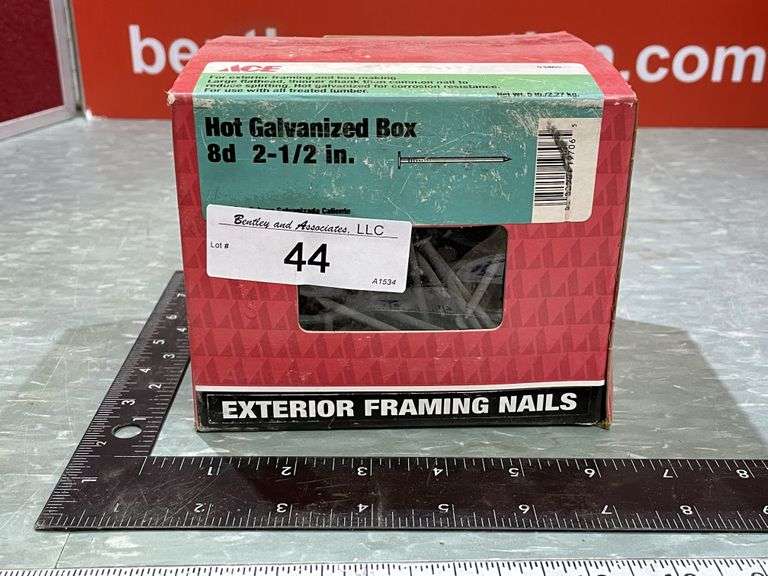 BOX ACE HOT GALVANIZED BOX 8D 21/2" EXTERIOR FRAMING NAILS 5 LBS