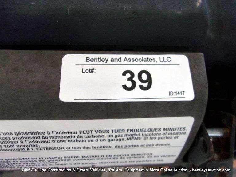HOMELITE 2250 RUNNING WATTS PORTABLE GENERATOR Bentley & Associates, LLC