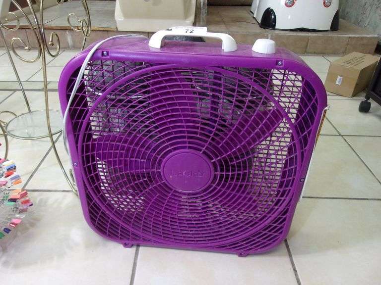 PURPLE LASKO ELECTRIC BOX FAN Bentley & Associates, LLC