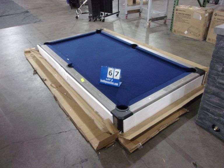 BARRINGTON BLUE FELT POOL TABLE PARTS & LEGS UNDERNEATH Bentley