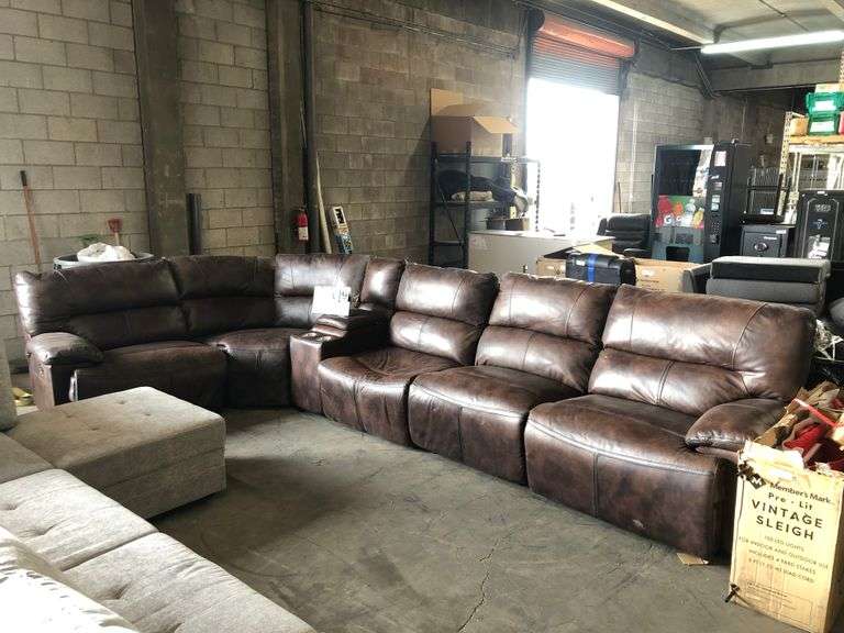 LEATHER BURKE 6PIECE SECTIONALBROWN Bentley & Associates, LLC