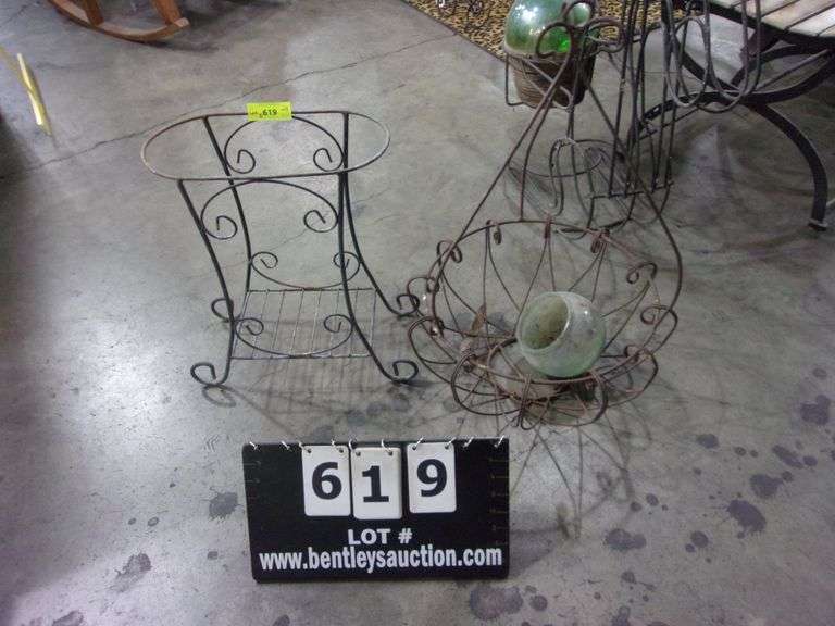 LOT (2) METAL DECORATIVE PLANT HOLDERS/STANDS Bentley & Associates, LLC