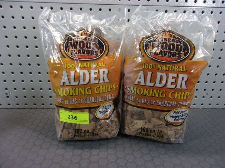 BARBEQUE WOOD FLAVORS 100 NATURAL ALDER SMOKING CHIPS (2X MONEY