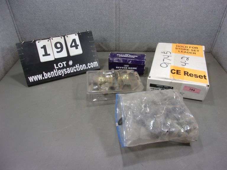 BAG (3) DOOR HANDLE SETS, 2 DOOR KNOBS, BOX DOOR KNOBS, ASSORTED DOOR