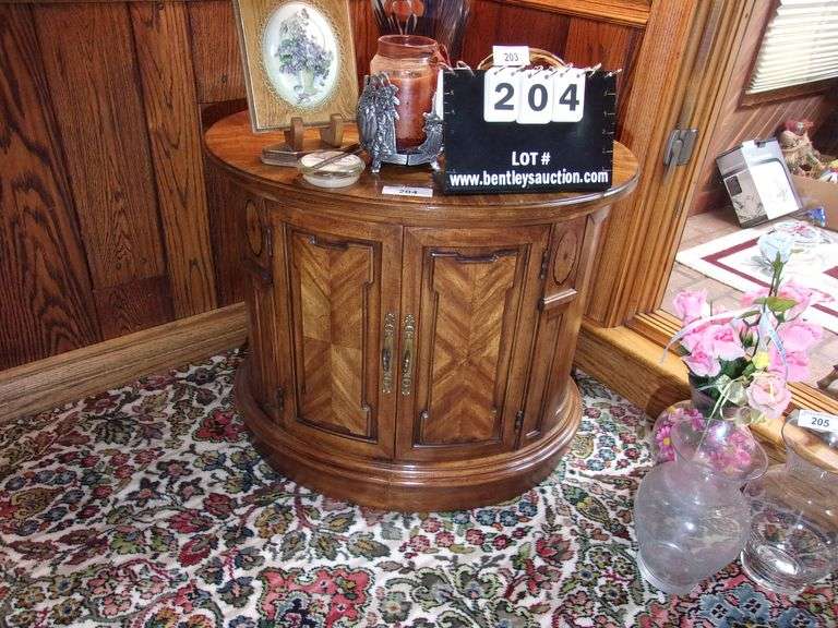 OVAL DRUM STYLE END TABLE Bentley & Associates, LLC