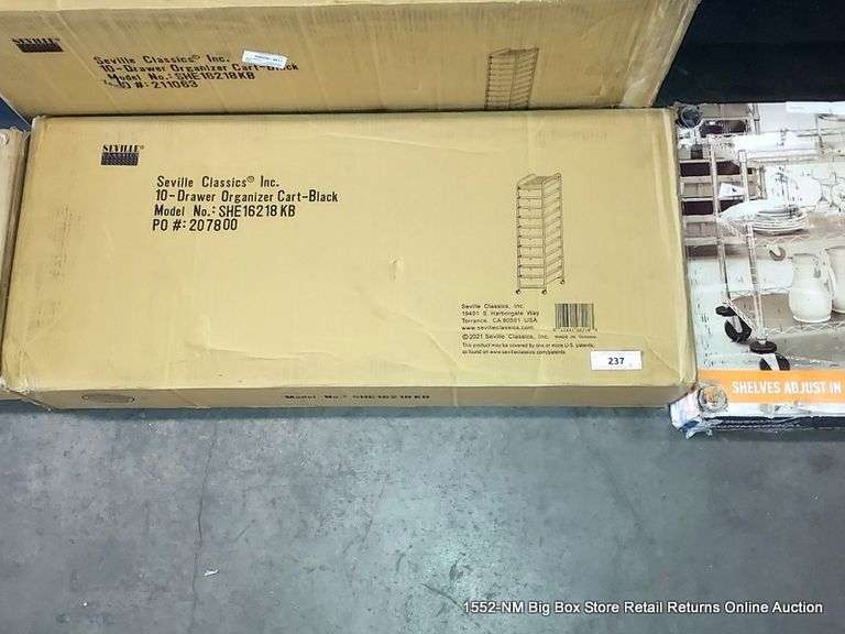 SEVILLE CLASSICS 10 DRAWER ORGANIZER CART BLACK Bentley