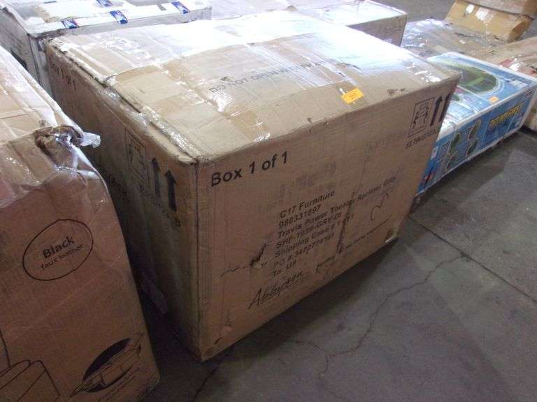 ABBYSON SHF1939GREYDI TRAVIS POWER THEATER RECLINER DAMAGED BOX