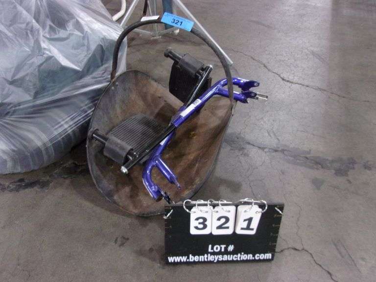 LOT BLACK METAL FIRE LOG HOLDER & WHEELCHAIR LEG SUPPORTS Bentley