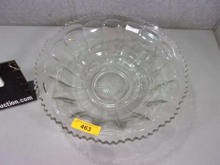 PRESSED GLASS LARGE DECORATIVE BOWL Bentley & Associates, LLC