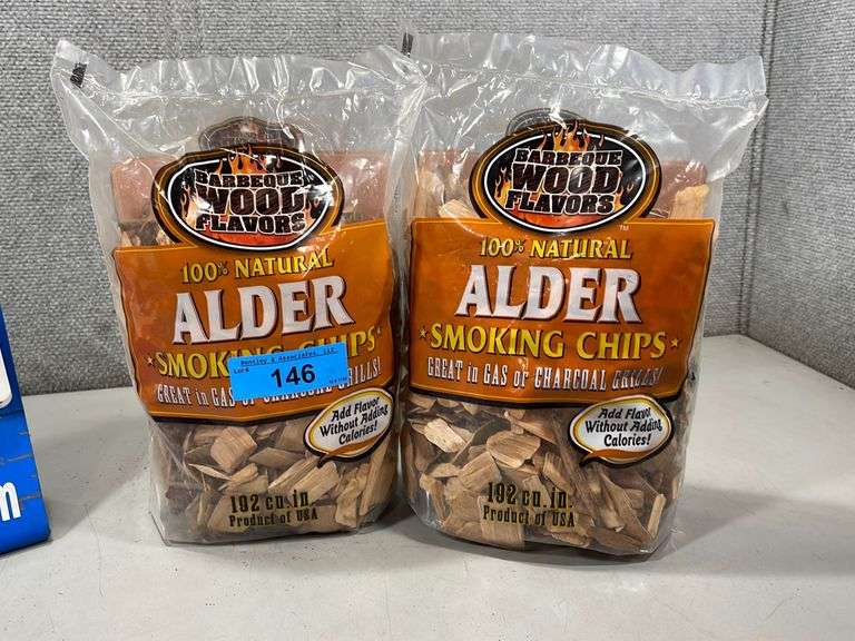 BARBEQUE WOOD FLAVORS 100 NATURAL ALDER SMOKING CHIPS (2X MONEY