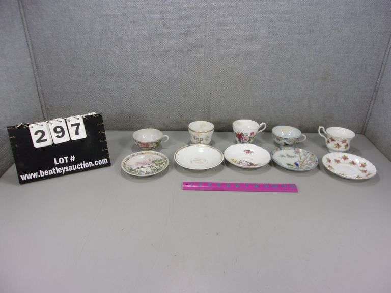 LOT 5 ASSORTED PORCELAIN TEACUPS & SAUCERS JAPAN, ROYAL ALBERT