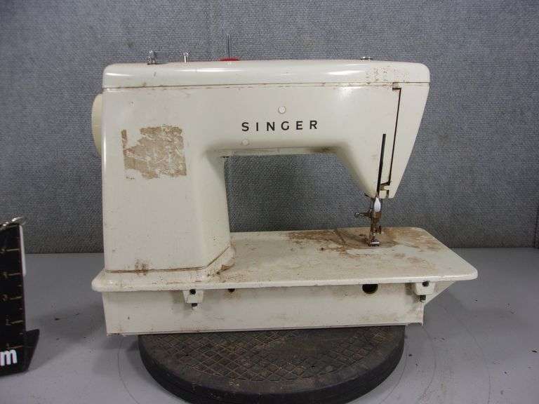 VINTAGE SINGER SEWING MACHINE WHITE ELECTRIC Bentley & Associates, LLC