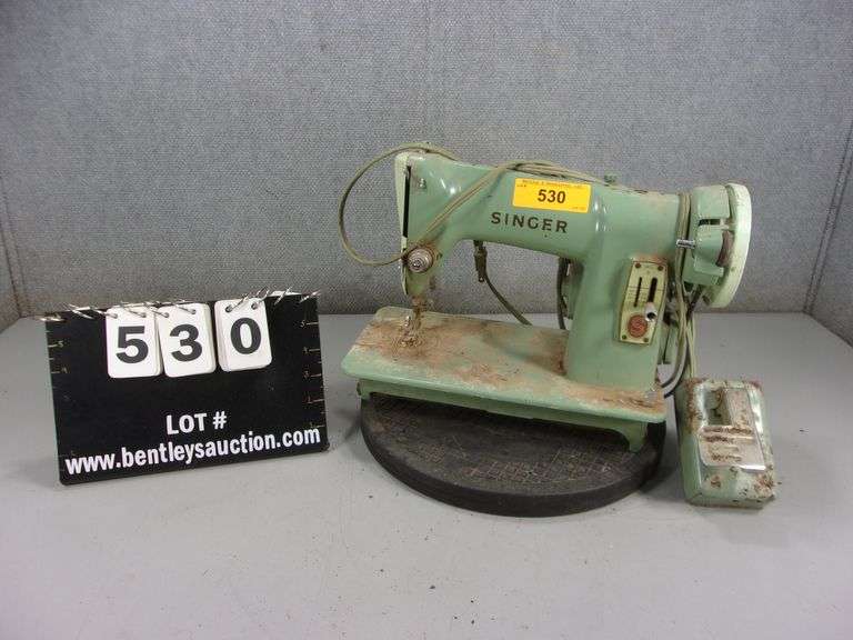 VINTAGE SINGER SEWING MACHINE GREEN ELECTRIC Bentley & Associates, LLC