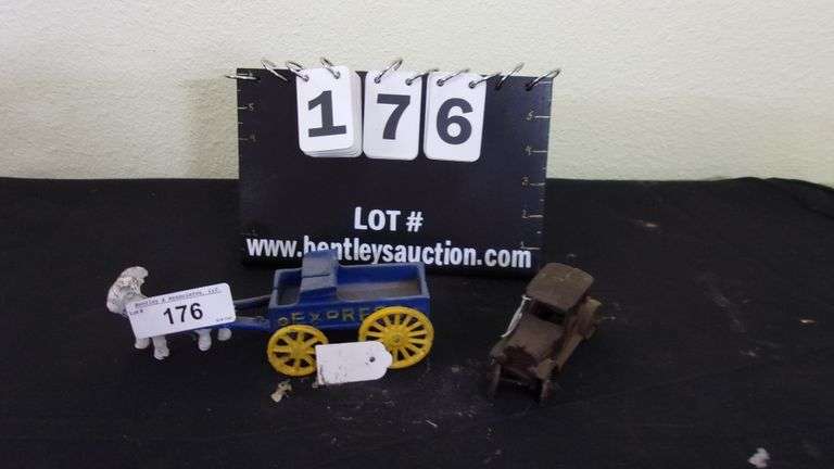 LOT CAST IRON CAR GOAT DRAWN CART Bentley Associates LLC
