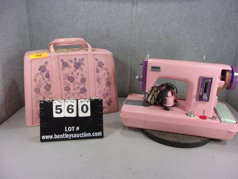 VINTAGE BROTHER SEWING MACHINE PINK ELECTRIC IN PINK CASE Bentley & Associates, LLC