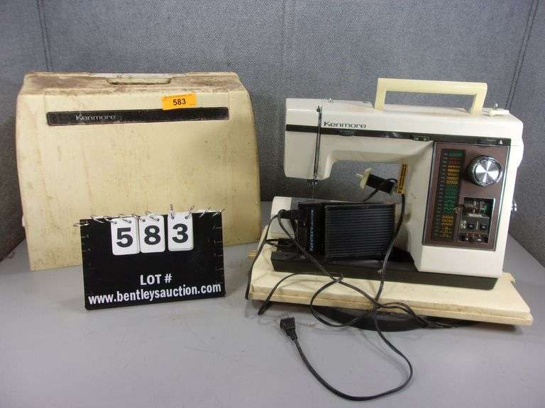 VINTAGE KENMORE SEWING MACHINE - WHITE ELECTRIC IN CASE - Bentley ...