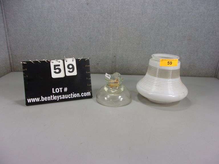 LOT OLD KIMBLE GLASS CABLE WIRE INSULATOR, WHITE/CLEAR GLASS GLOBE