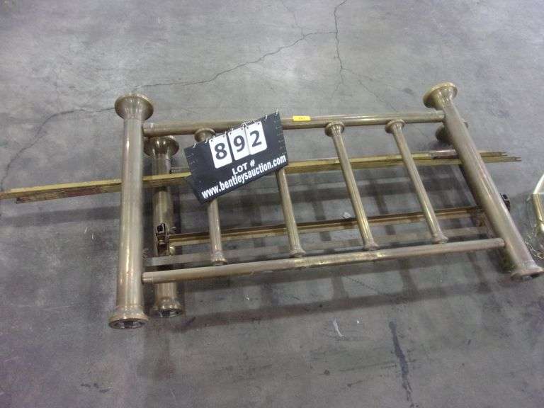 FULL SIZE BRASS BED HEADBOARD, FOOTBOARD, RAILS Bentley & Associates