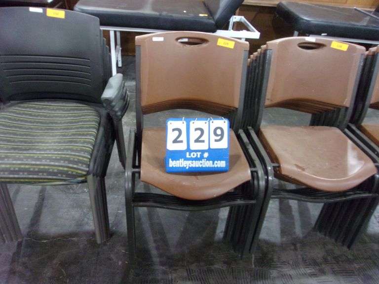 POLY STACKING OFFICE CHAIRSBROWN LIFETIME PLASTICS (7X MONEY