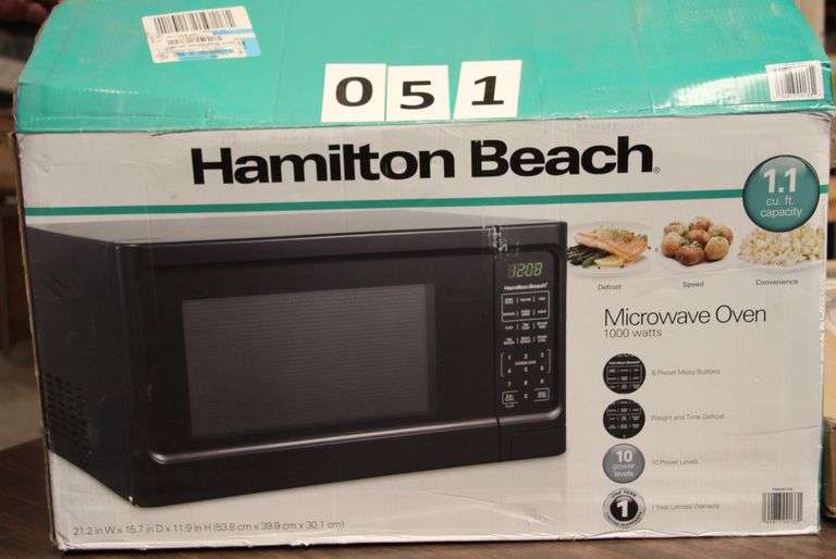 Hamilton Beach Microwave Oven, 1000 Watts, 1.1 Cu. Ft. Bentley