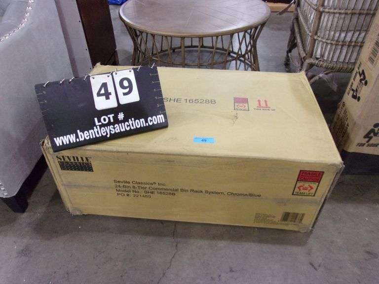 SEVILLE CLASSICS 24BIN 8TIER COMMERCIAL BIN RACK SYSTEM CHROME