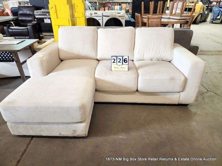 ABBYSON ELLIOT FABRIC REVERSIBLE SOFA CHAISE SECTIONAL Bentley