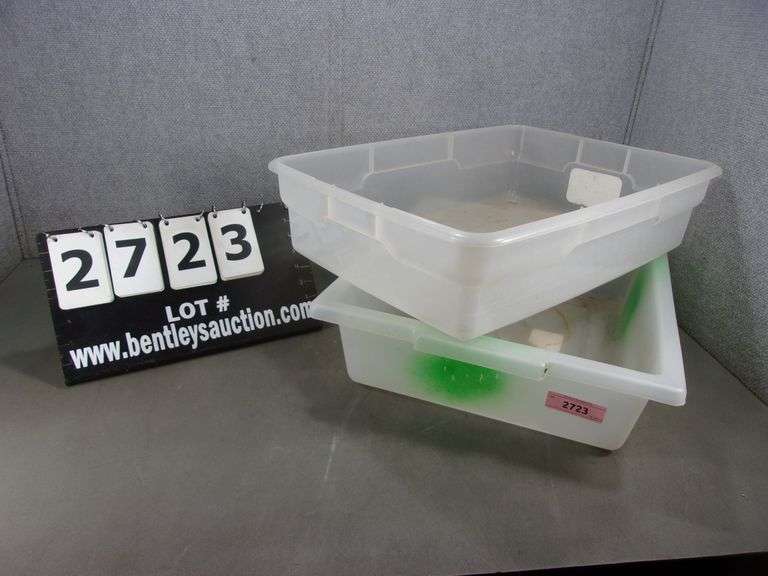 2 CLEAR PLASTIC BINS NO LIDS Bentley & Associates, LLC