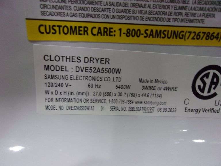 SAMSUNG DRYER MULTISTEAM, MOISTURE SENSOR, SMARTTHINGS WHITE