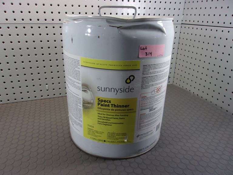 SUNNYSIDE SPECS PAINT THINNER, 5 GALS. Bentley & Associates, LLC