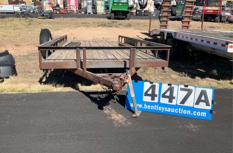 SHOPMADE 7' X 18' TANDEM AXLE UTILITY TRAILER **NO TITLE** DAMAGED