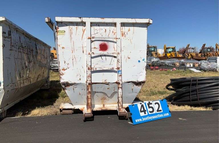 WHITE PAINTED 40 YARD ROLL OFF BOX / REFUSE BOX - ROCKY MOUNTAIN METAL ...
