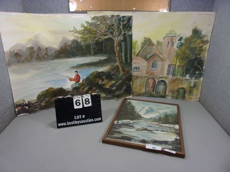LOT (3) WATERCOLOR PAINTINGS BY UNKNOWN ARTIST ON WATERCOLOR PAPER 1