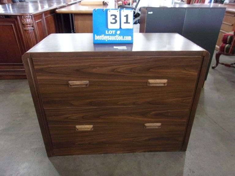 HORIZONTAL WOODEN 2DRAWER OFFICE SIDE TABLE BROWN Bentley