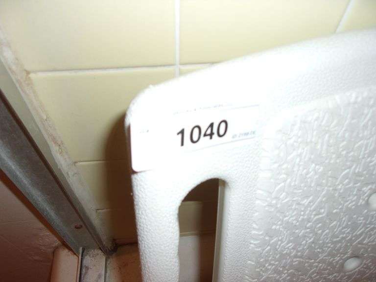 METAL FRAMED WHITE PLASTIC SHOWER CHAIR & ROBES Bentley & Associates, LLC