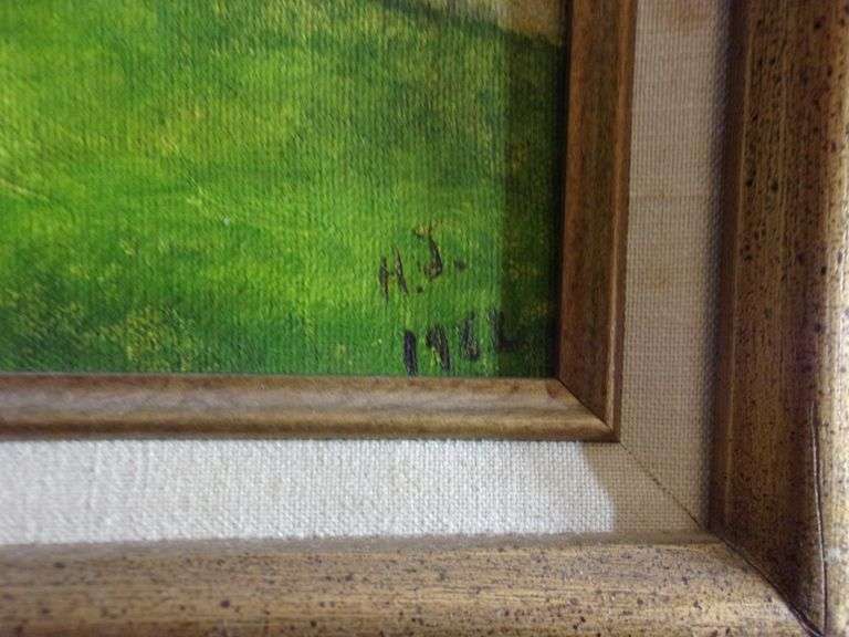 GOLD WOOD FRAME COUNTRY ROAD BY H. J. 1962 Bentley & Associates, LLC